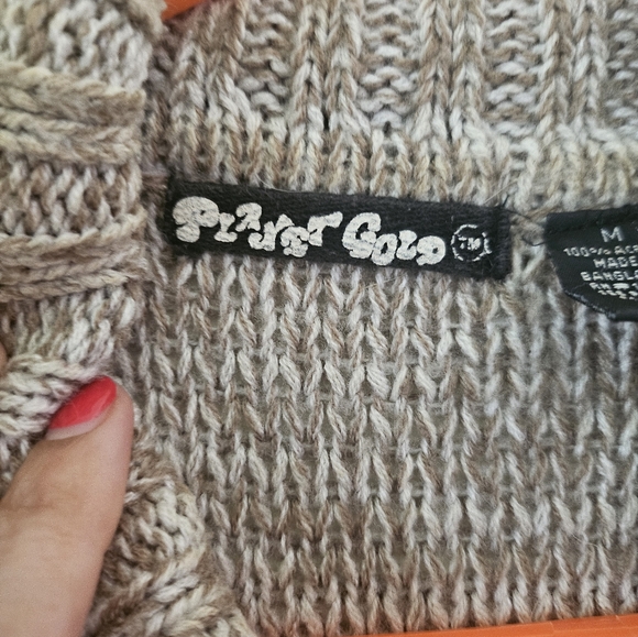 Planet Gold 3/4 Sleeve Sweater With Pockets - Picture 6 of 9